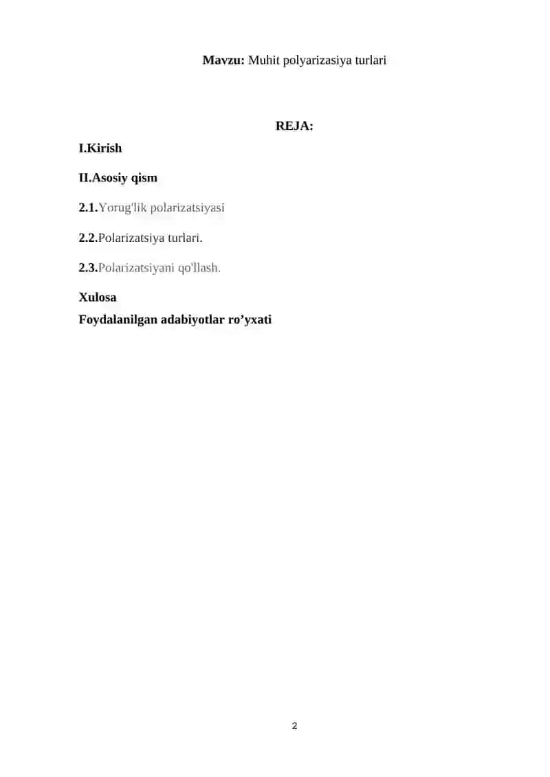 Muhit polyarizasiya turlari 2