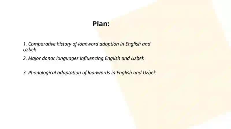 Borrowing and loanwords in English and Uzbek 2