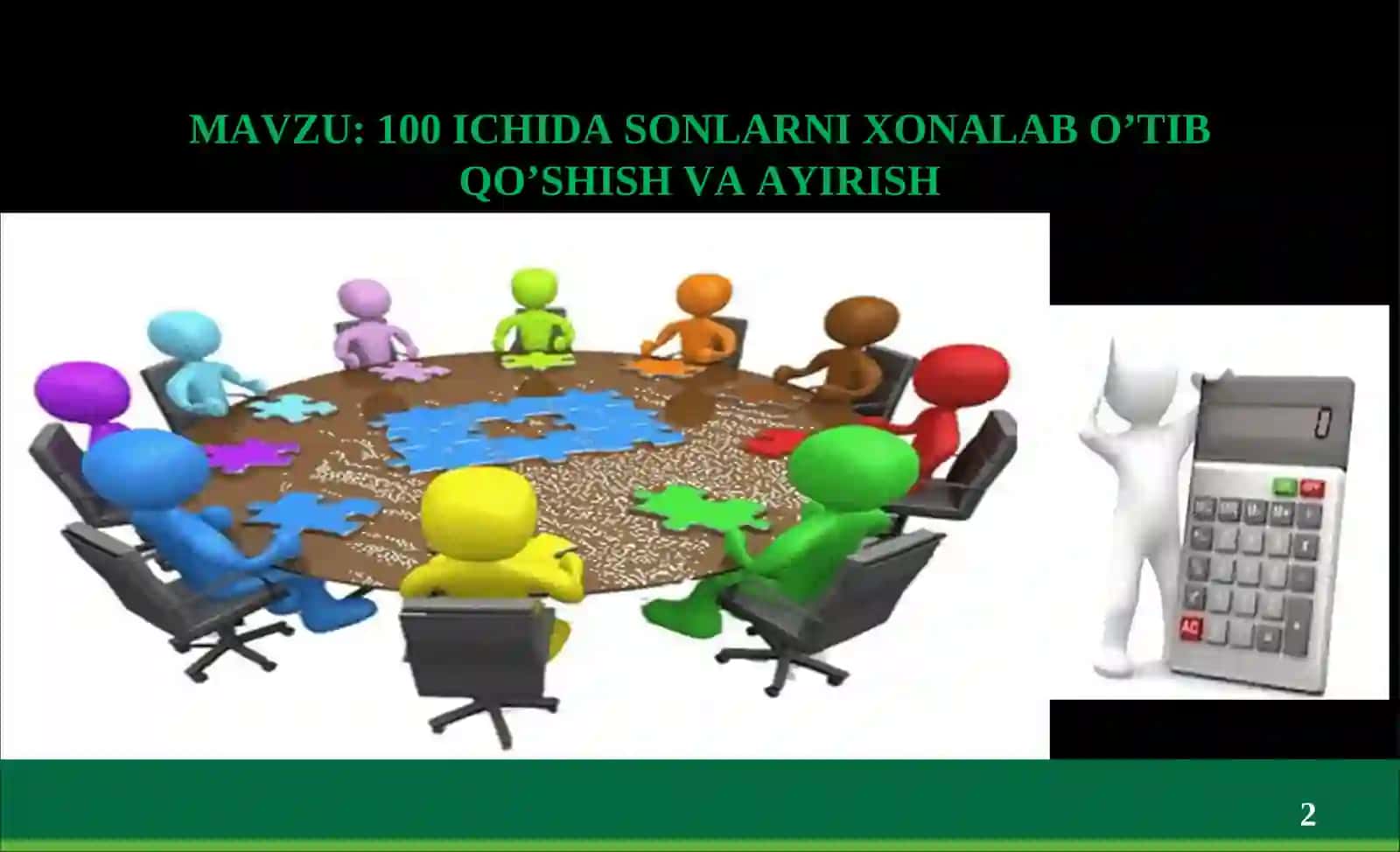 100ICHIDA SONLARNI XONALAB O’TIB QO’SHISH VA AYIRISH 2