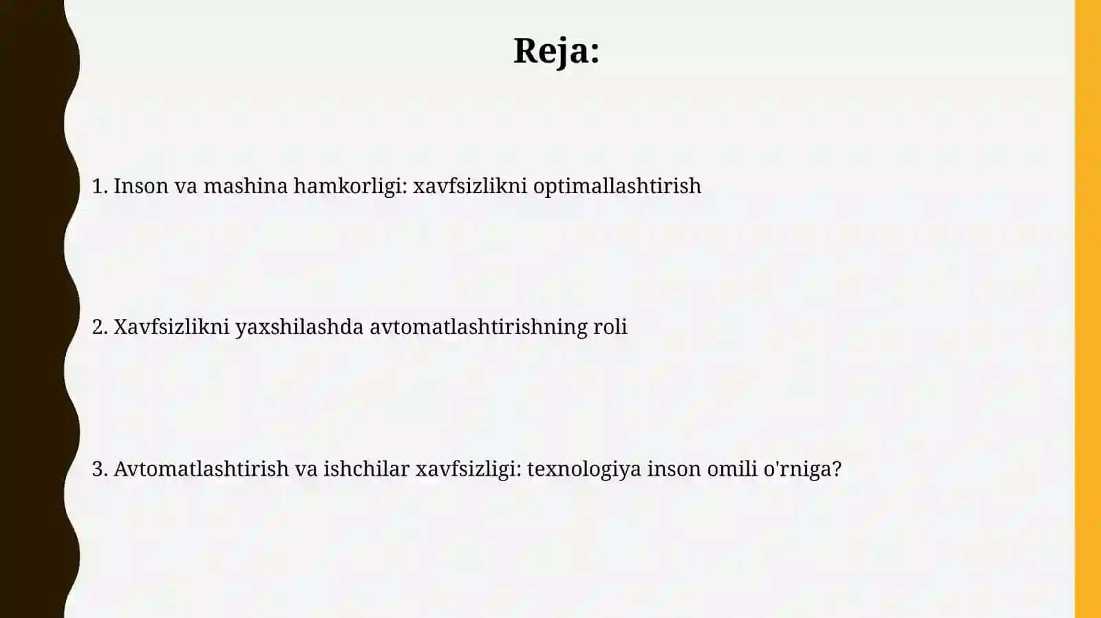 Avtomatlashtirish va ishchilar xavfsizligi: inson omili o'rnigatexnika? 2
