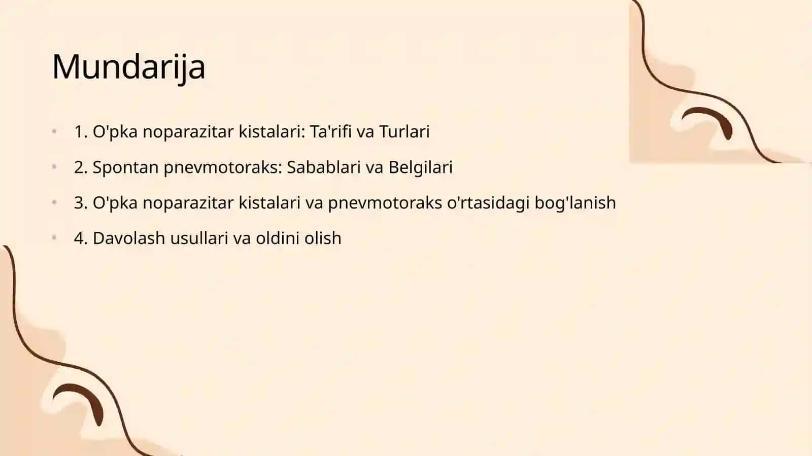 O'pka noparazitar kistalari. Spontan pnevmotoraks 2