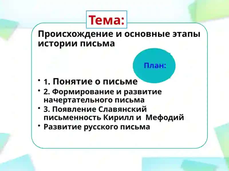 Происхождение и основные этапы истории письма 2