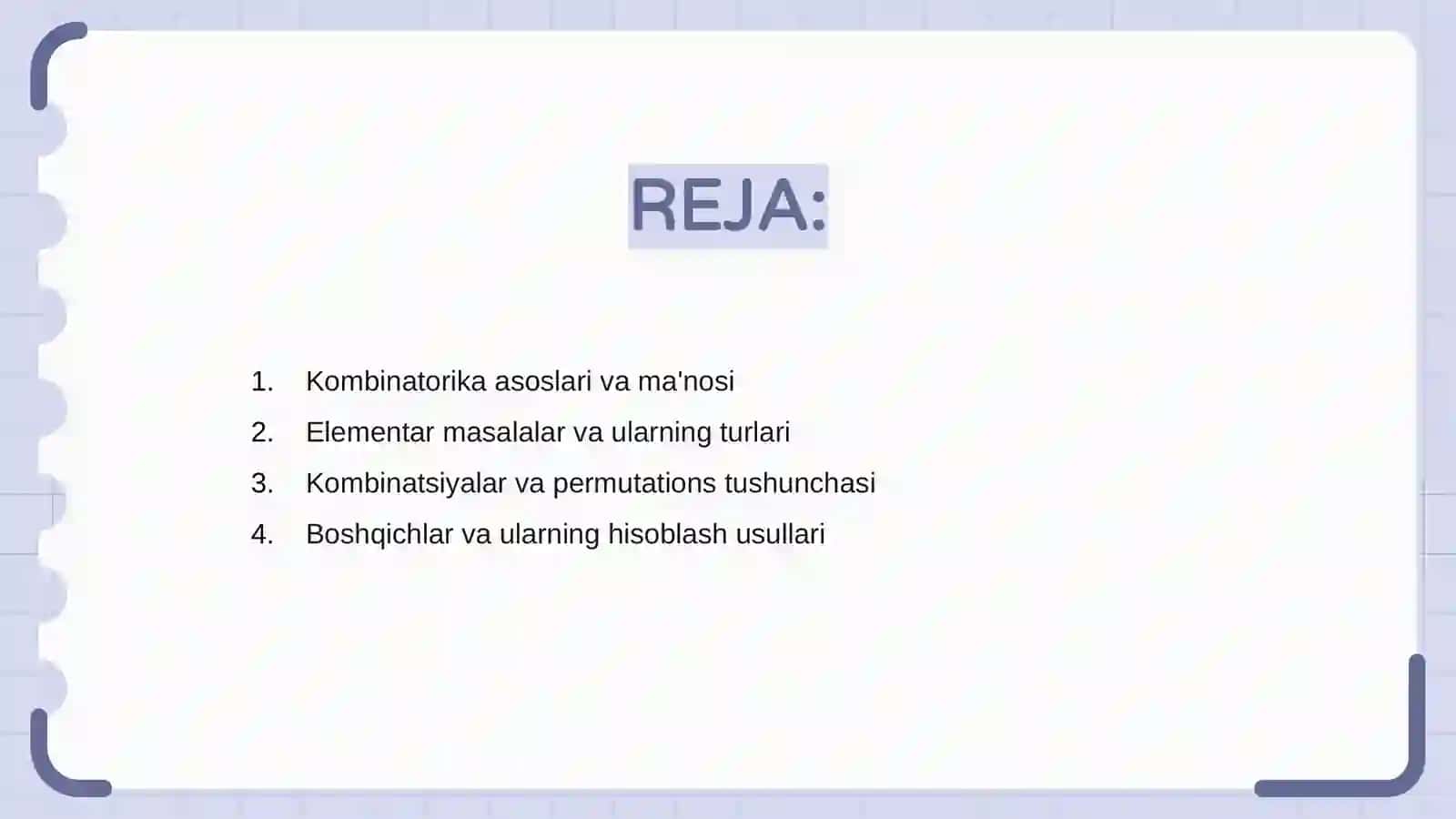 Boshlang'ich talimda kombinatorika elementlarining umumiy masalalari 2