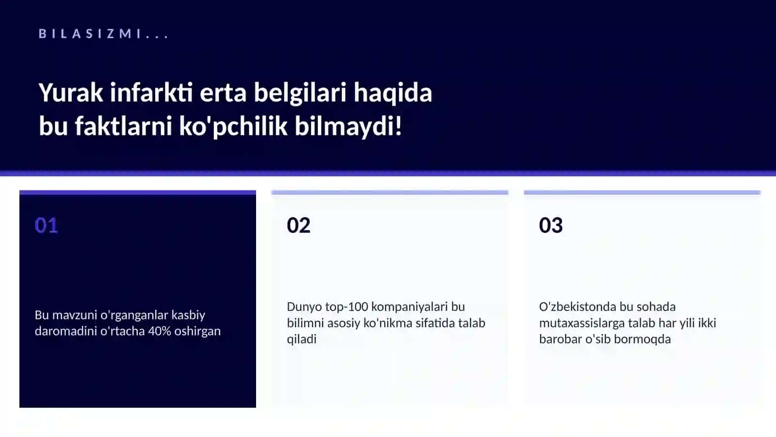 Yurak infarkti erta belgilari 2