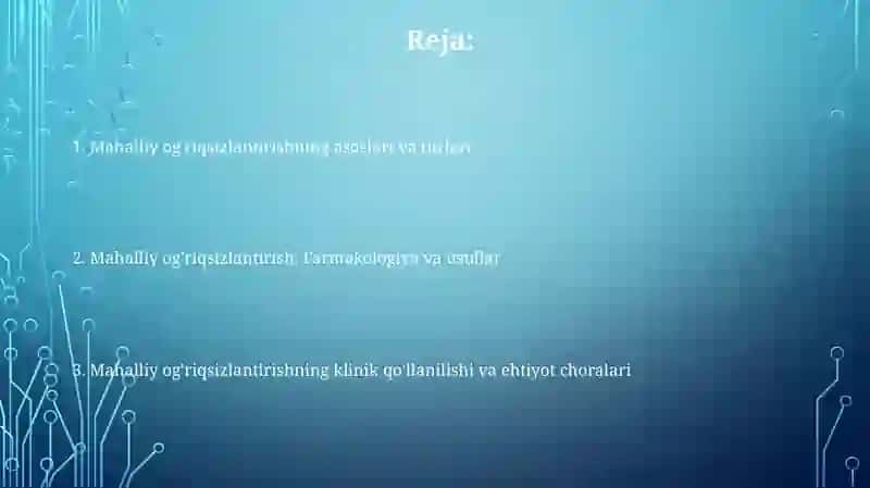 Mahalliyanesteziya va uning turlari 2