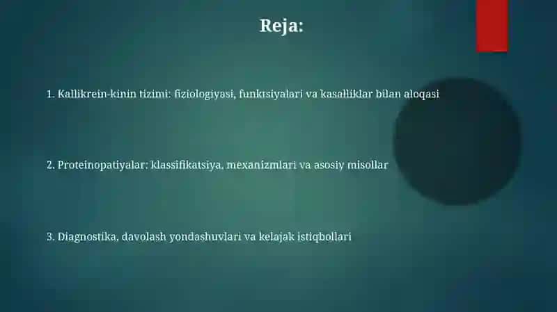 Kalikrein-Kinintizimi va Proteinopatiyalar 2