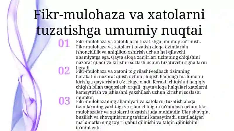 Fikr-mulohaza va xatolarni tuzatish 2