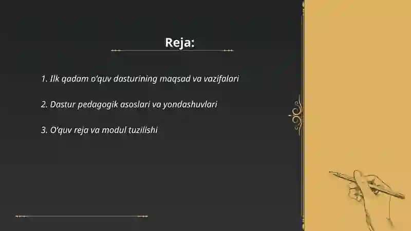 Ilk qadam oʻquv dasturi asosida 2