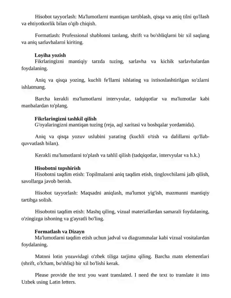 Referat tayyorlash 2