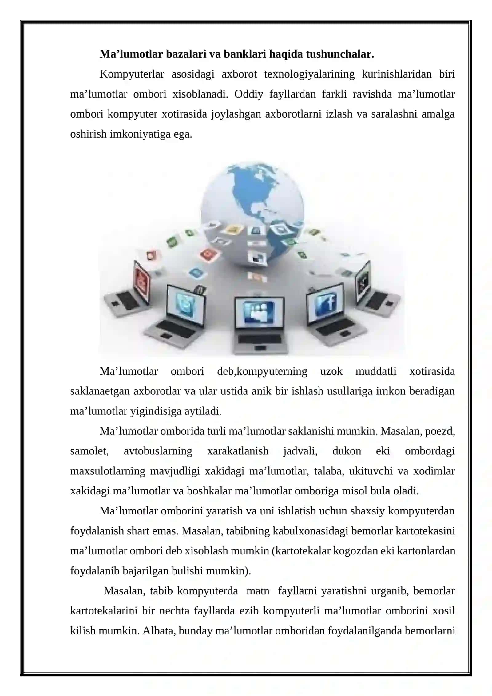 Ma’lumotlar bazasi internet texnologiyalari 2