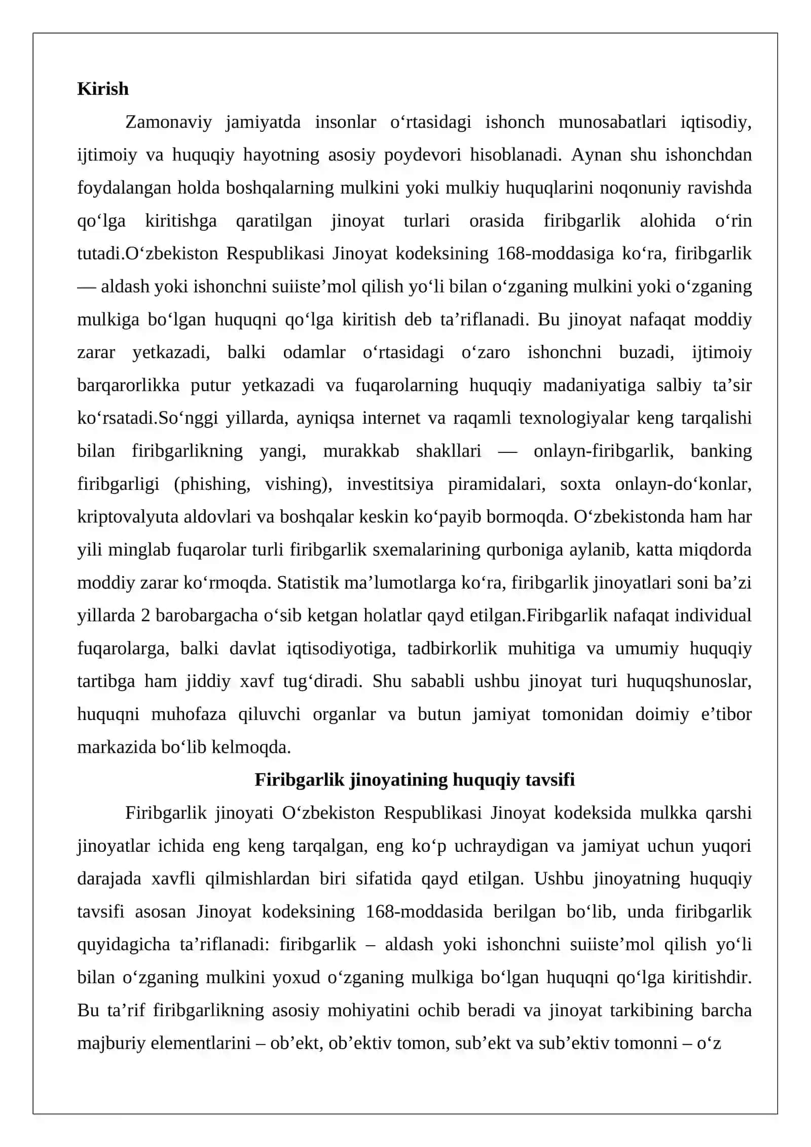 Firibgarlik va boshqa talon-toroj shakllari 2