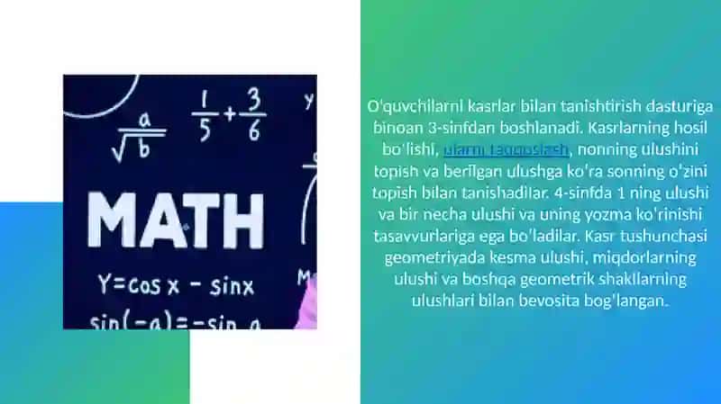 Kasrtushunchasi bilan tanishtirish metodikasi 2