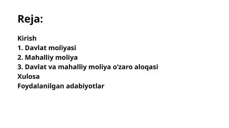 Davlat va mahalliy moliya 2