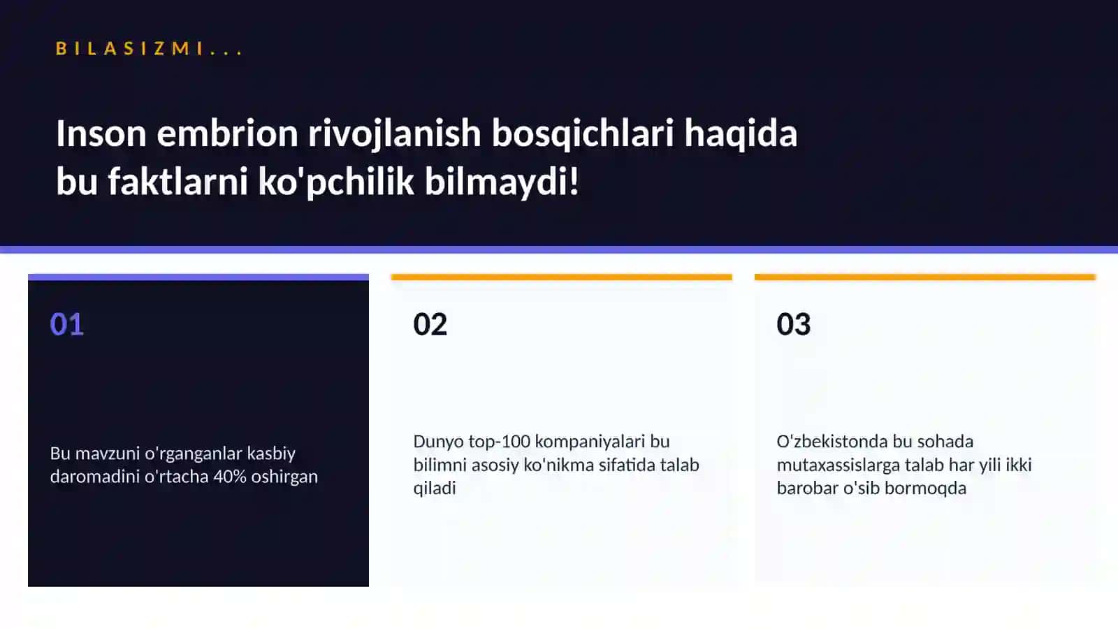 Inson embrion rivojlanish bosqichlari 2