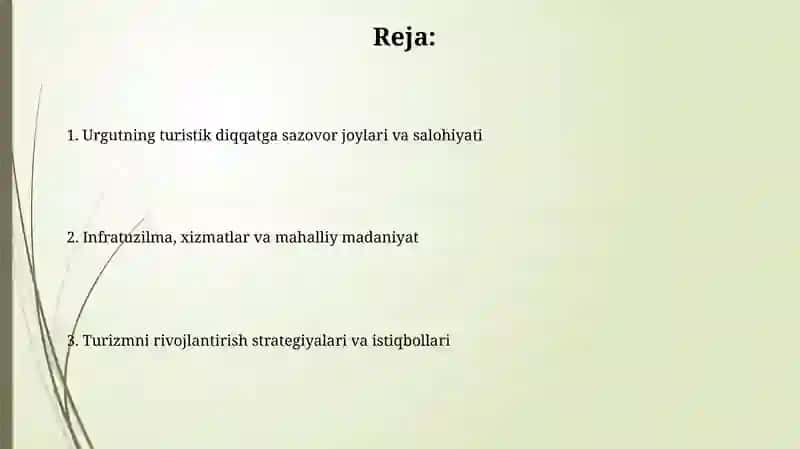 Urgutning turistik joylari va turistik salohiyati 2