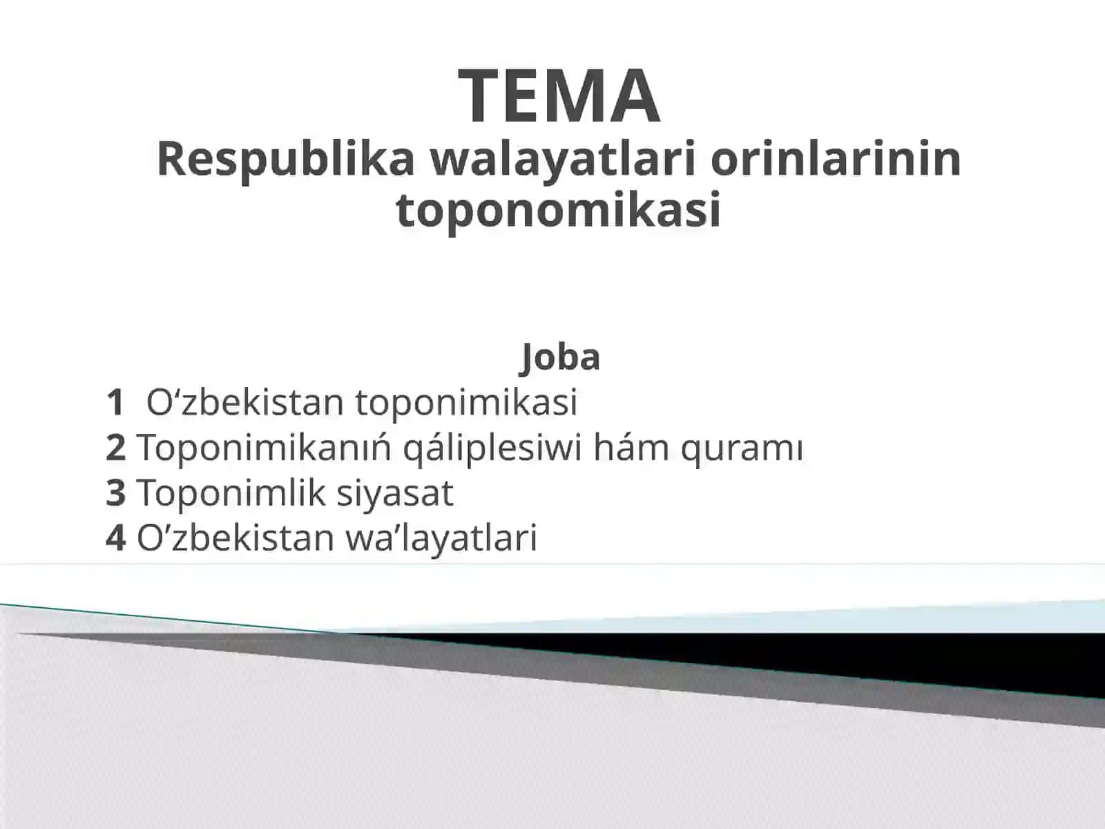 O'zbekistan topónimiyası 2