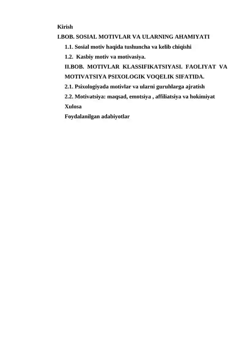 Sotsial motiv, affiliatsiya va hokimiyat 2