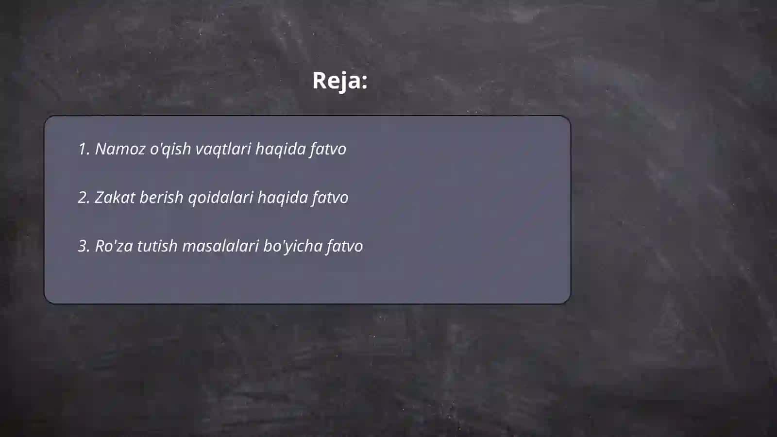 Namoz o'qish vaqtlari haqida fatvo 2