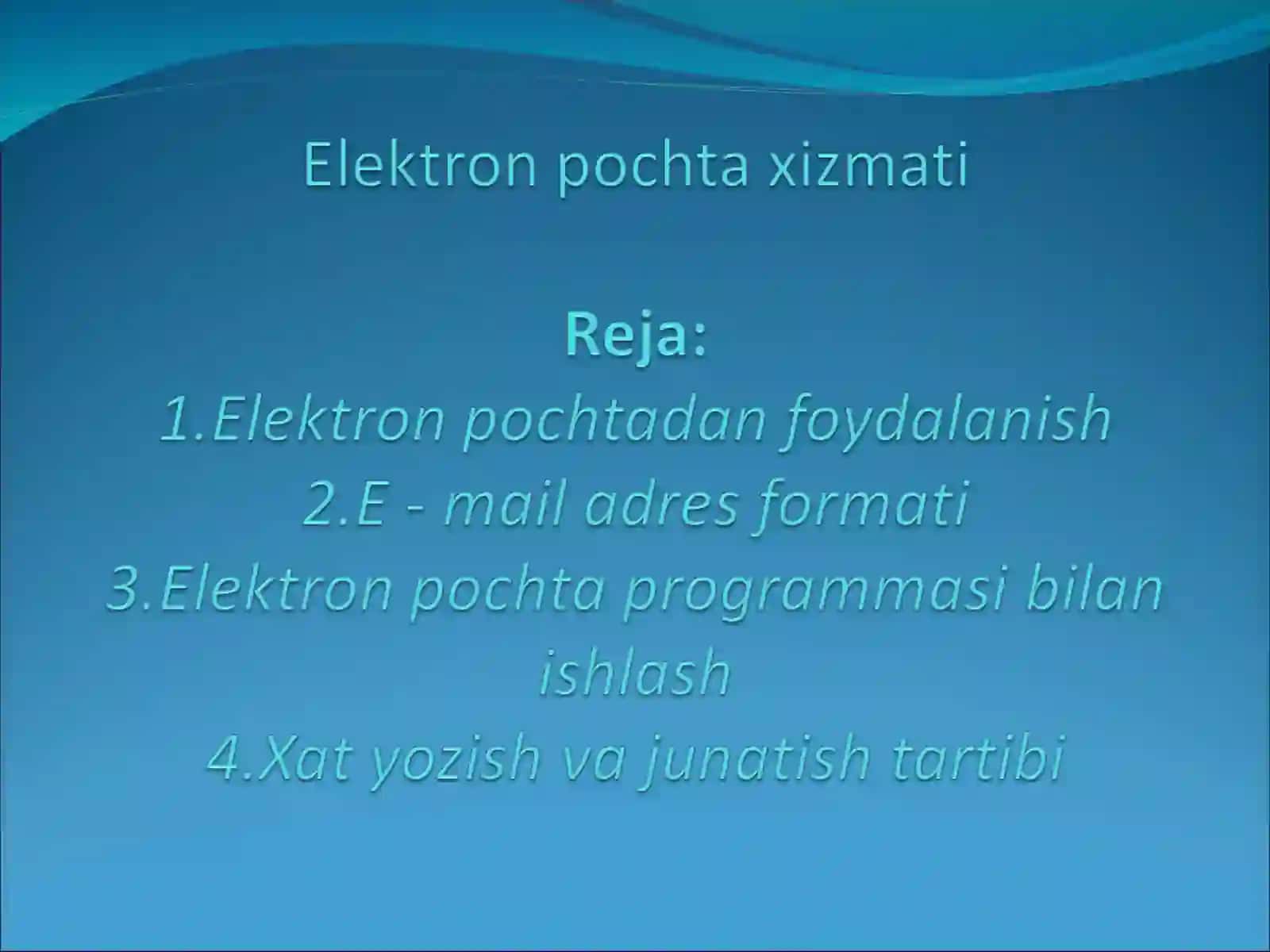 Elektron pochta dasturlari bilan ishlash 2