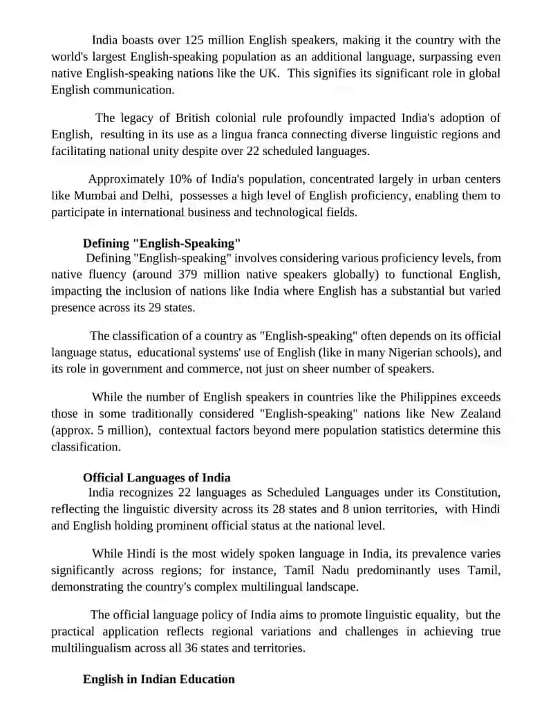 English Speaking Countries "India" 2