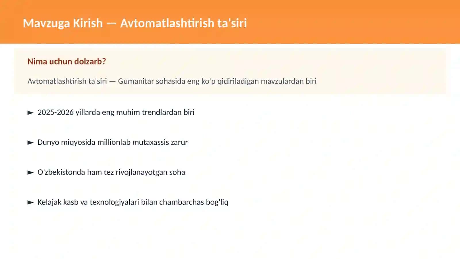 Avtomatlashtirish ta'siri 2