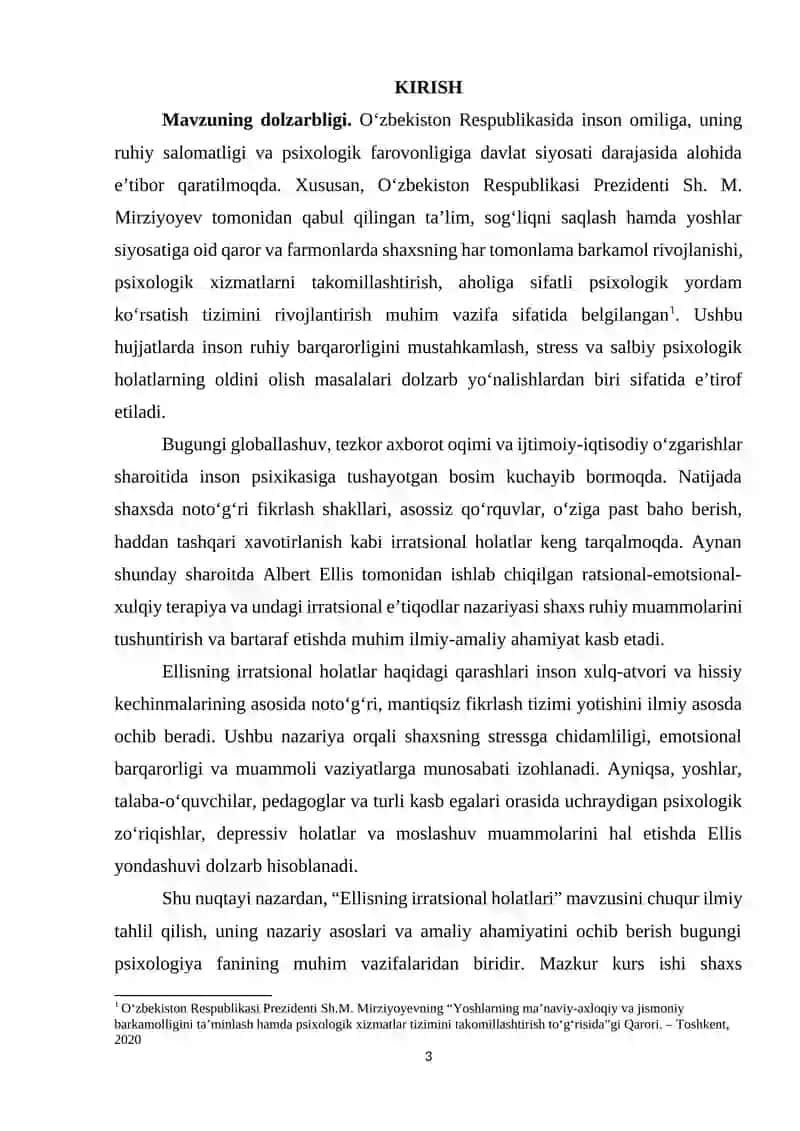 ELLISNING IRRATSIONAL HOLATLARI 2