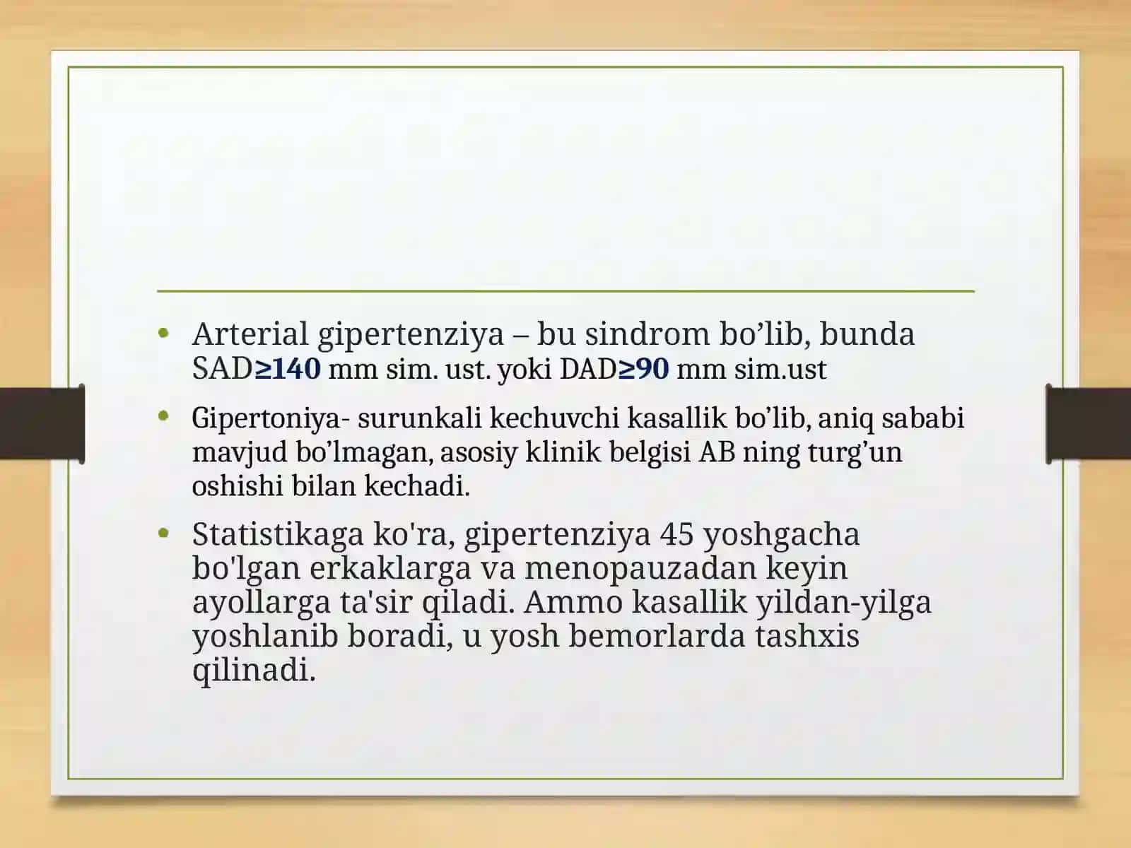Gipertenziya va uning asoratlari bilan og’rigan bemorlarni parvarish qilish 2