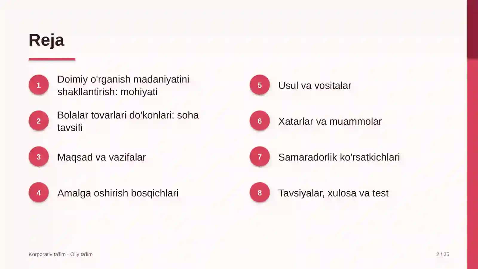 Bolalar tovarlari do'konlarida doimiy o'rganish madaniyatini shakllantirish 2