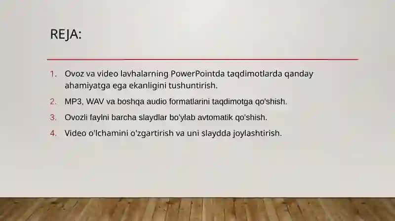 Ovoz va video lavhalarga ishlov berish 2