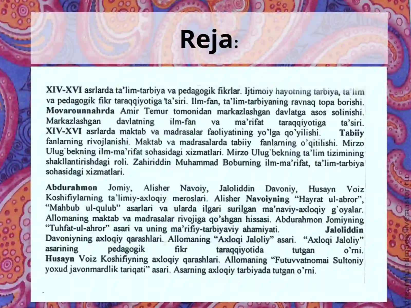 Movorounnahrdatarbiya, maktab va pеdagоgik fikrlar 2