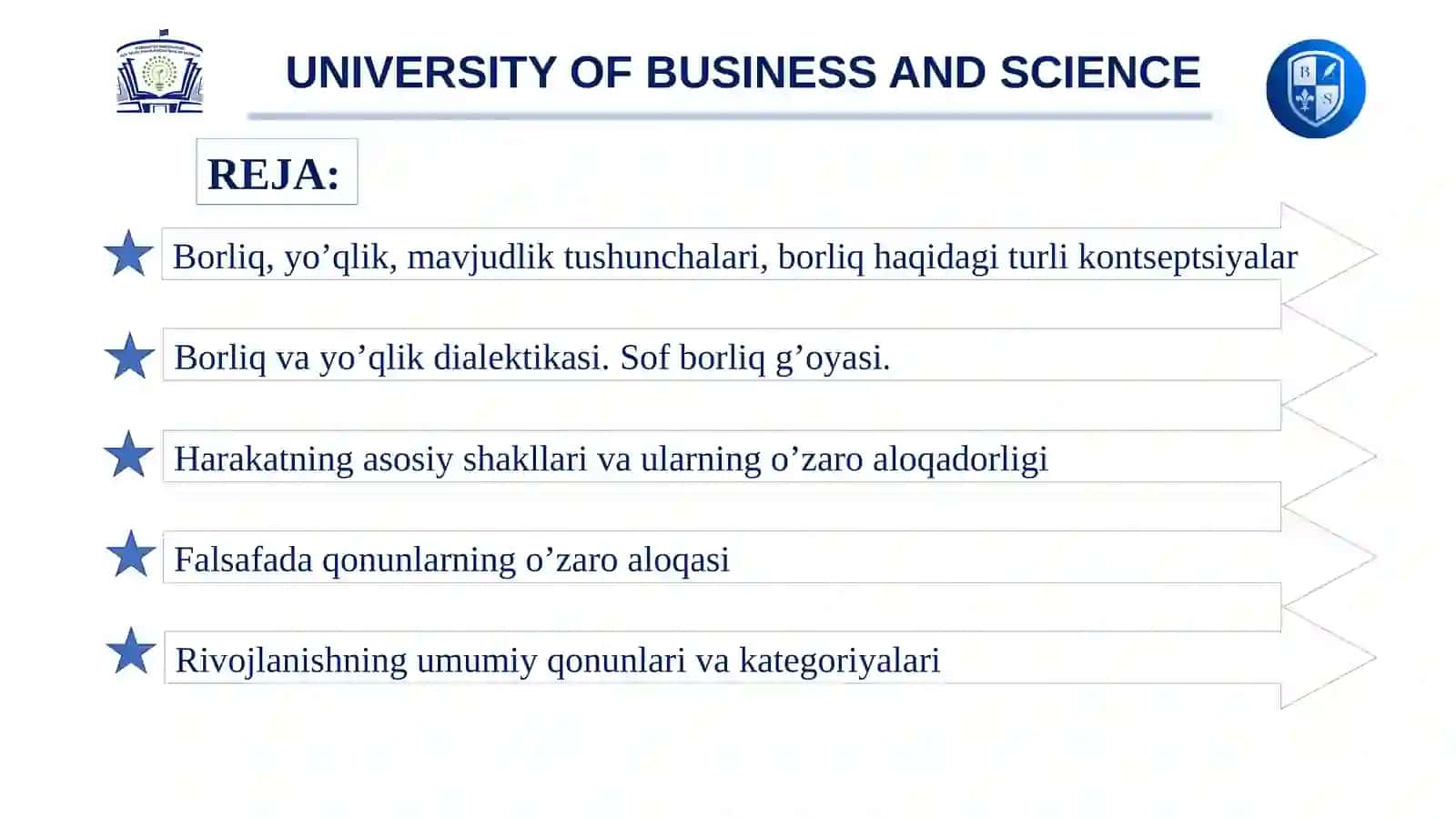 Tabiat va borliq falsafasi (ontologiya) 2