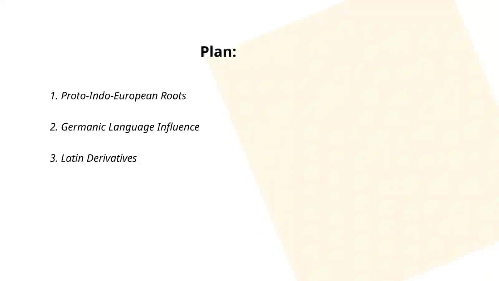 Etymological classifications of language vocabulary 2
