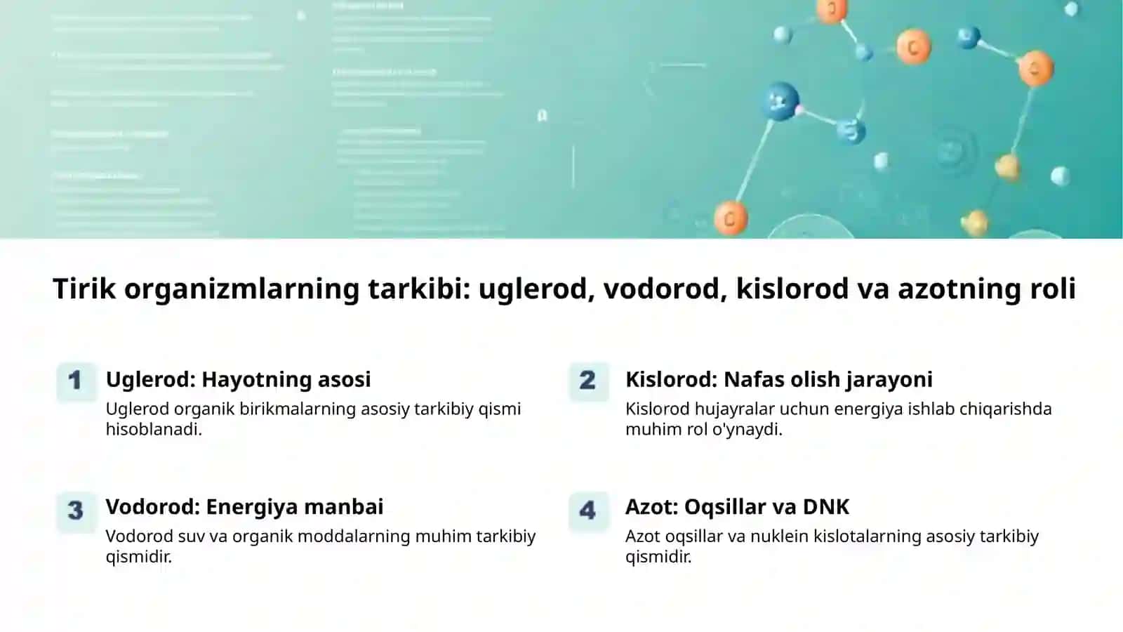Biogen elementlar: hayotning asosiy quruvchilari 2