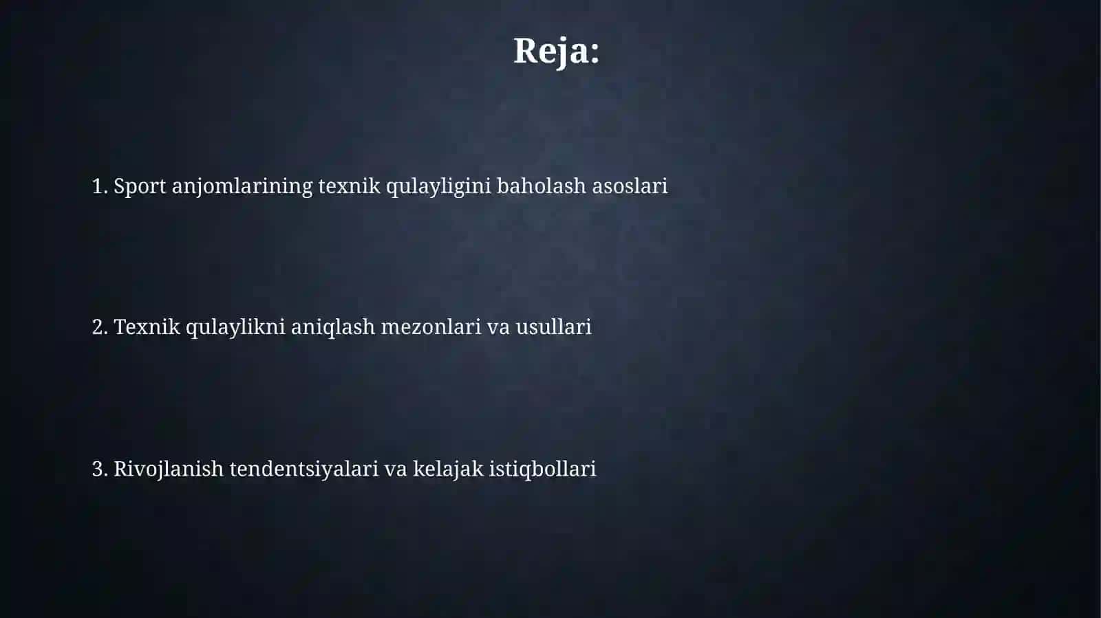 Texnik qulayliklarini baholash 2