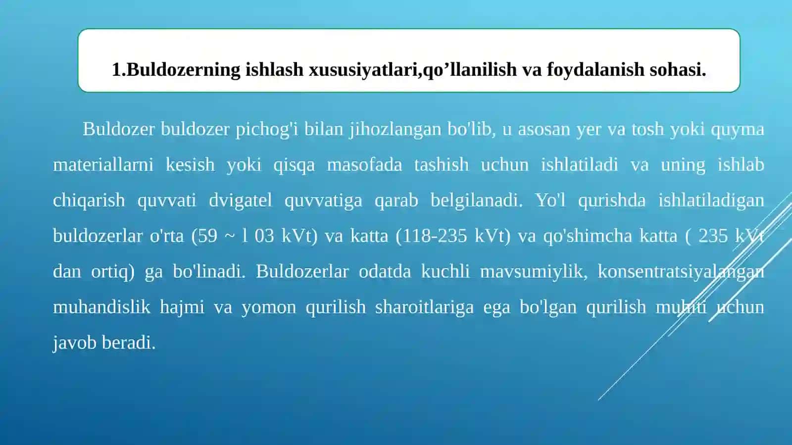 Bir kovushli ekskovatorni, buldozer va yuklovchimashinalar 2