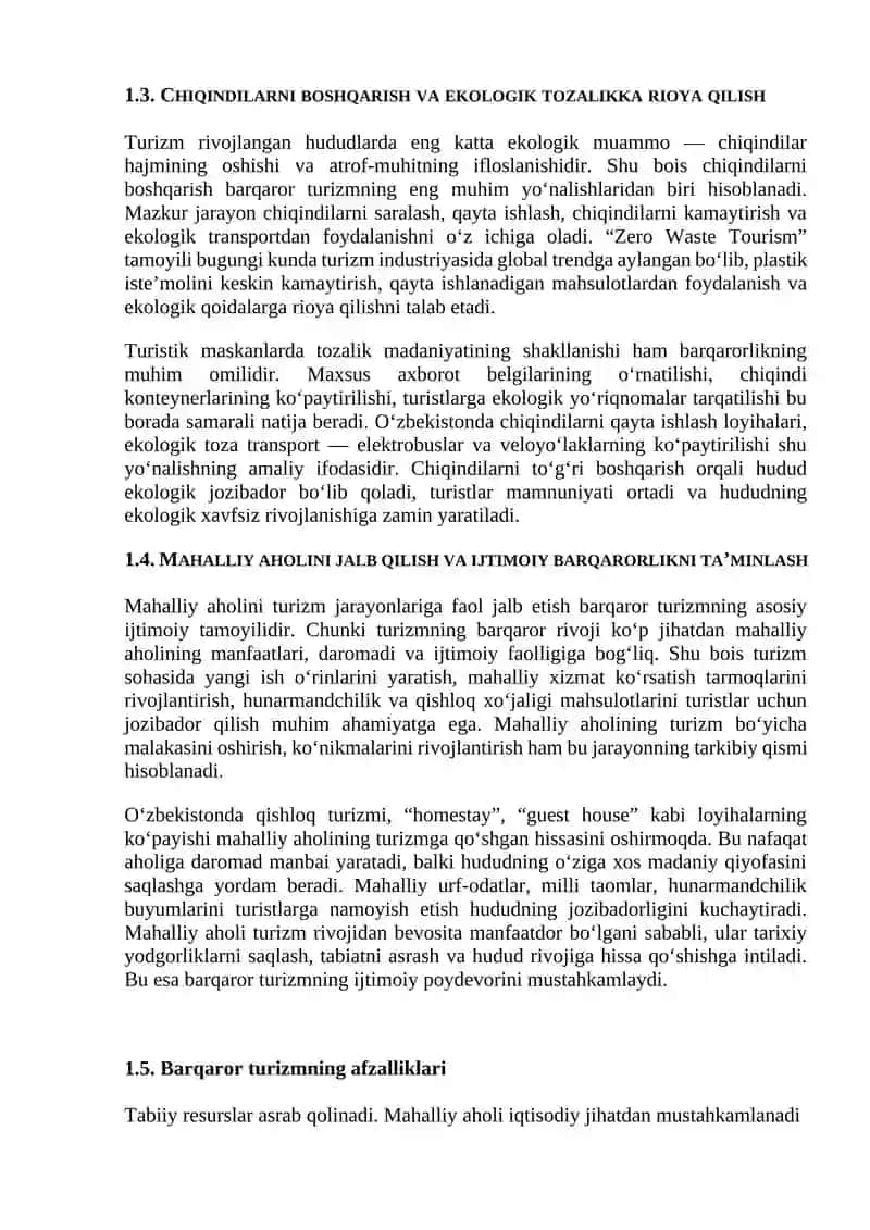 Barqaror turizmning nazariy asoslari 2