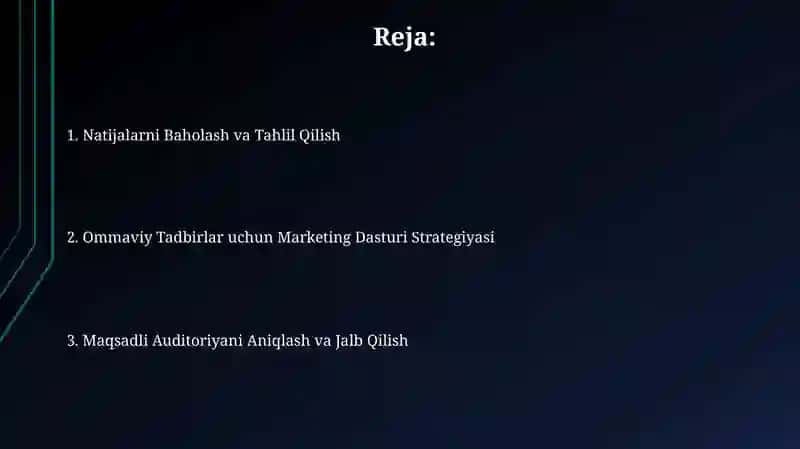 Ommaviy tadbirlarning marketing dasturi 2