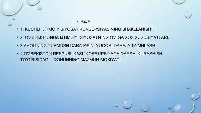 O'zbekiston eng yangi tarixi fanidan mustaqil ish 2