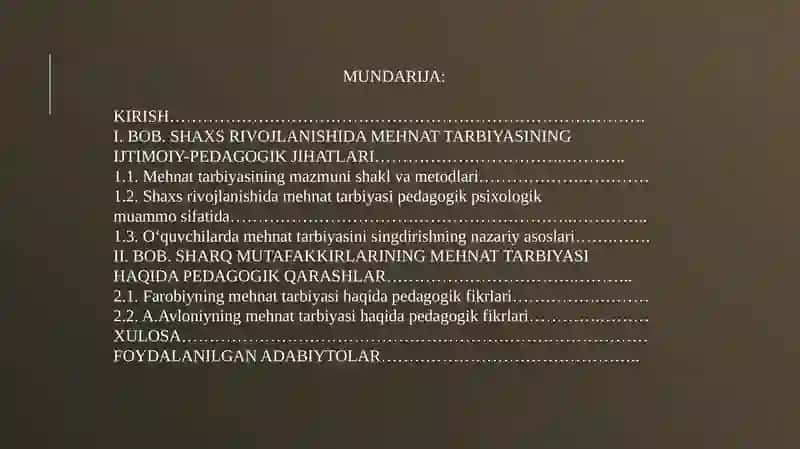 Mehnat Tarbiyasi 2