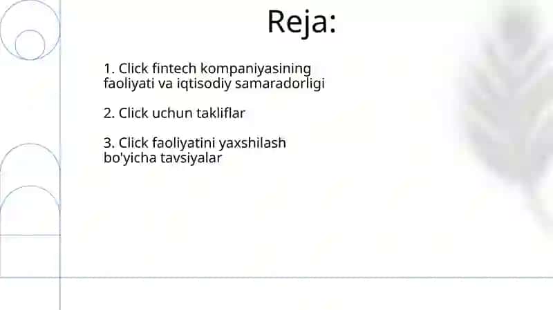 Click fintech kompaniyasining faoliyati va iqtisodiy samaradorligi 2
