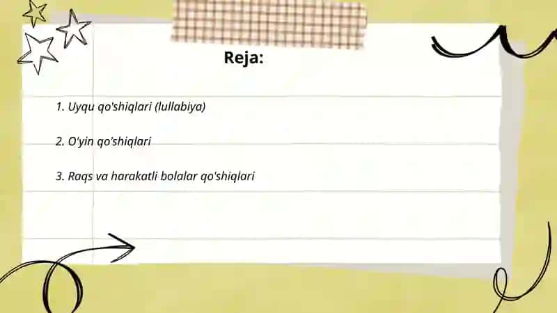 Xalq qo'shiqlari tasnifi 2