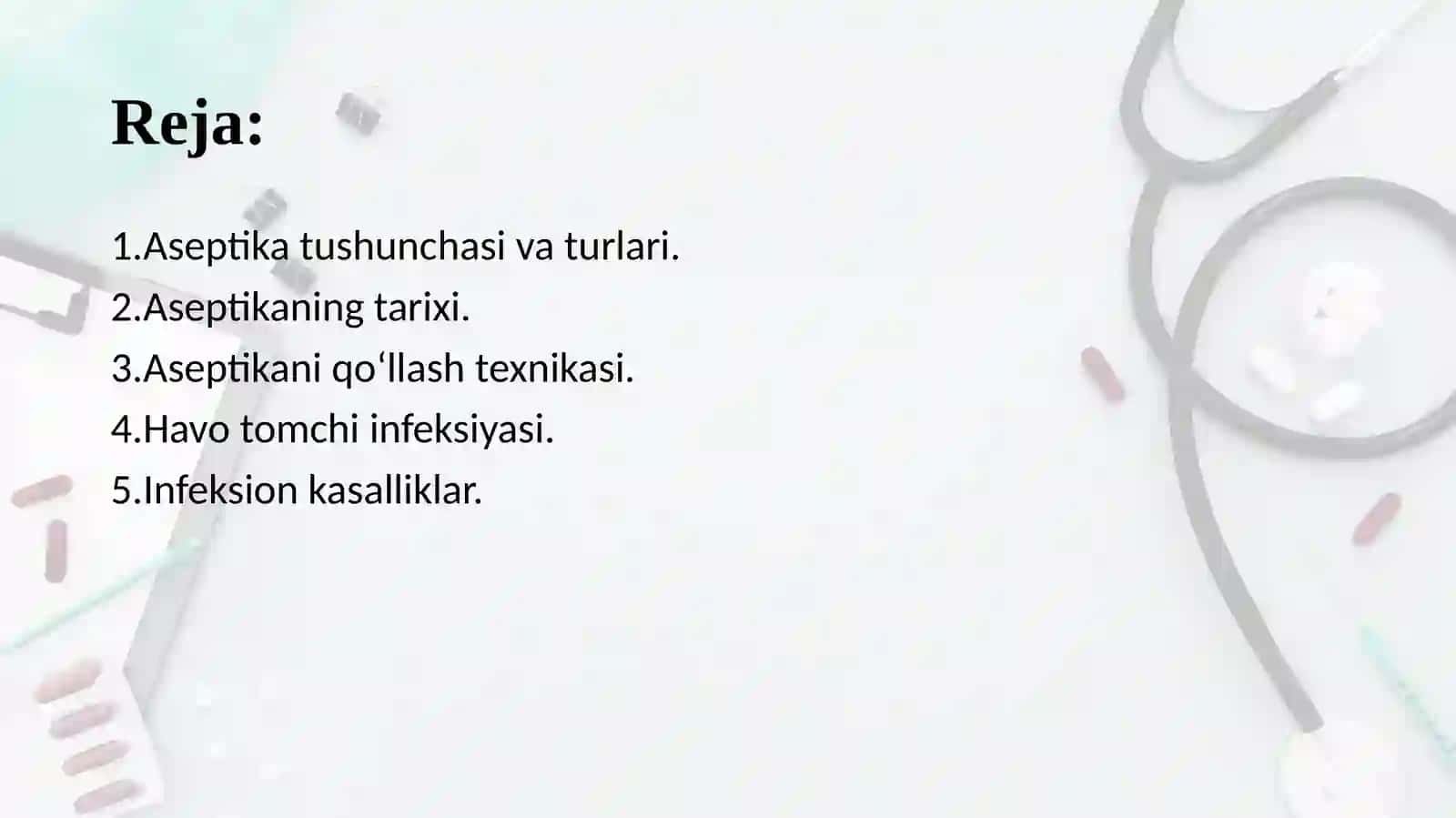 Aseptika va havo tomchi infektsiyalar 2