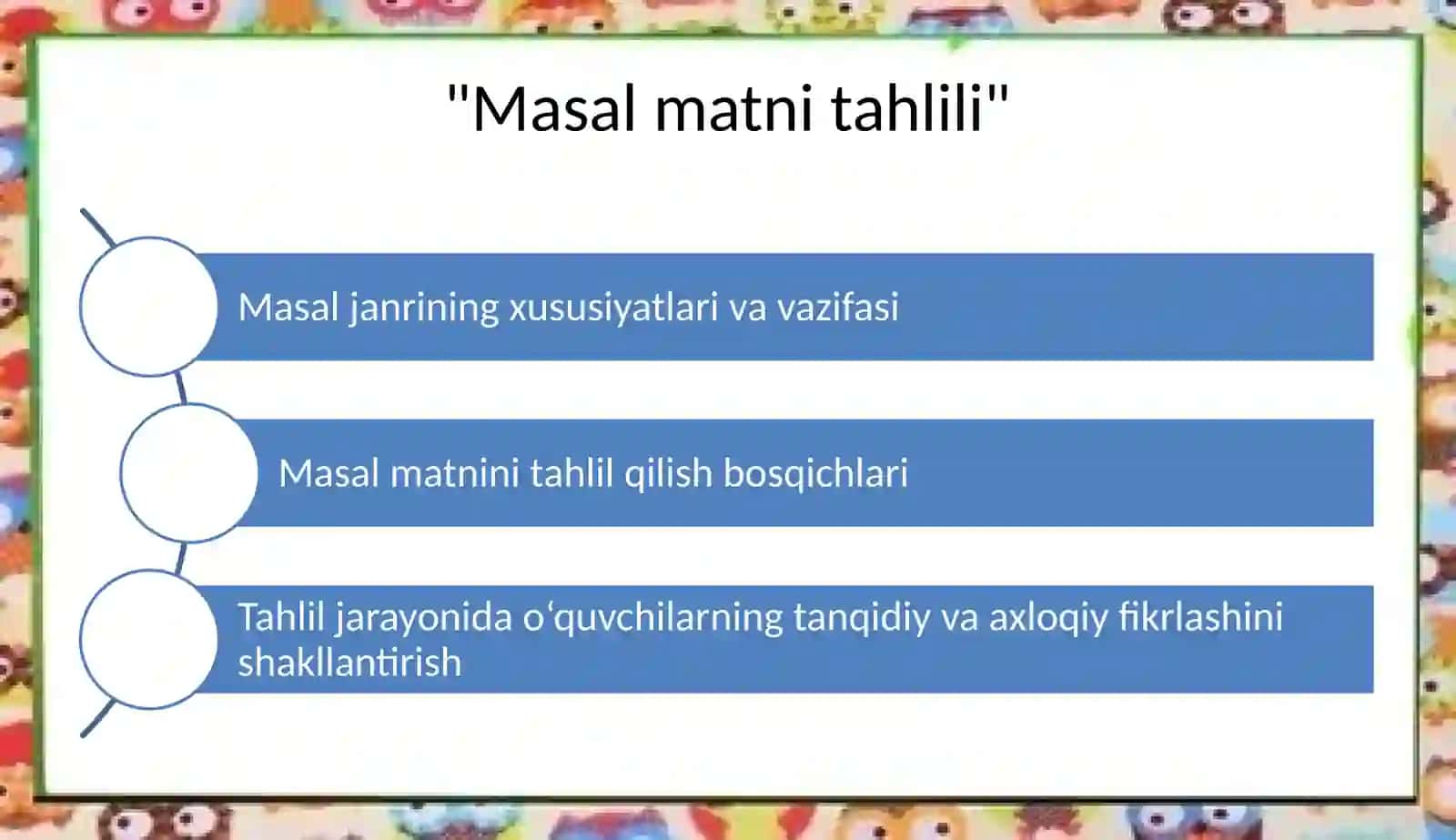 Masal janrining xususiyatlari va vazifasi 2
