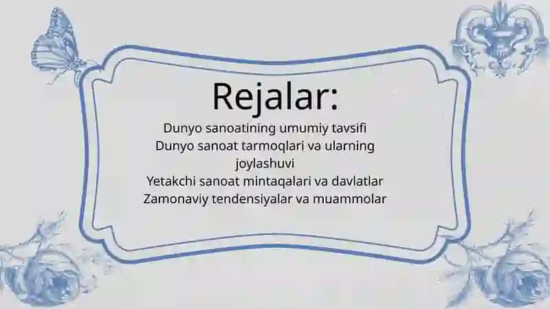 Dunyo sanoat geografiyasi 2