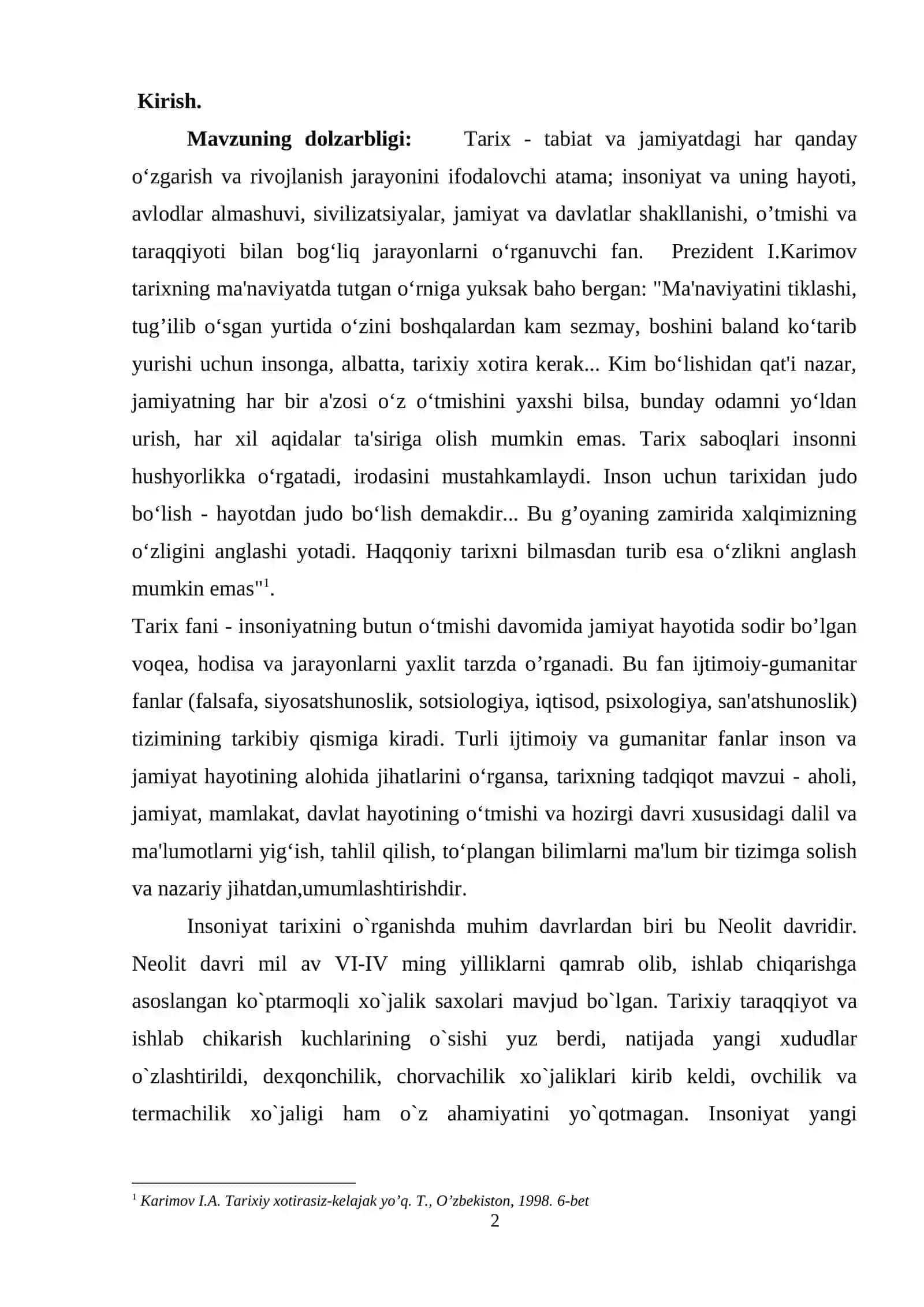 Neolit davri yodgorliklarining o’rganilishi 2