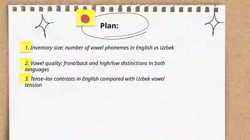 Comparison of English and Uzbek vowel systems 2