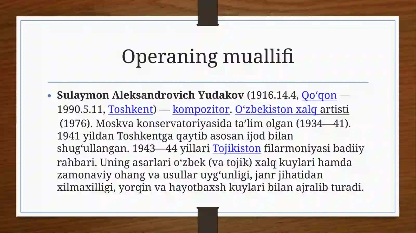 Yudakovning“Maysaraningishi”operasi 2