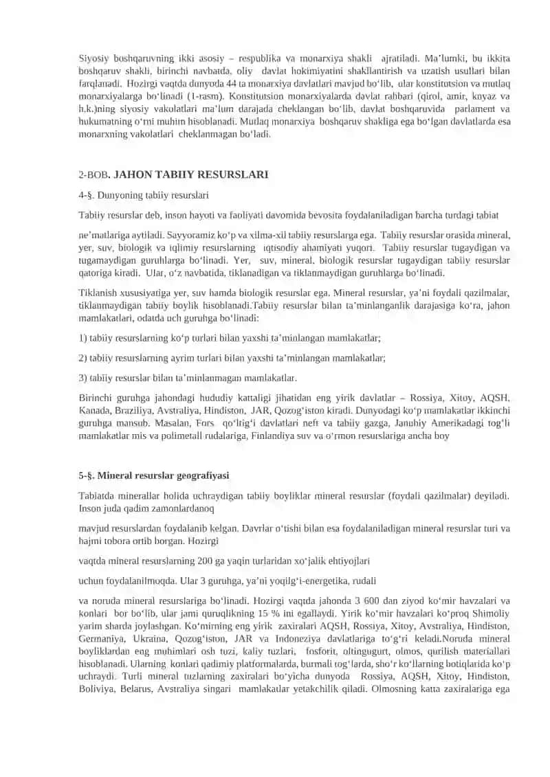 Jahonning siyosiy xaritasi. 2