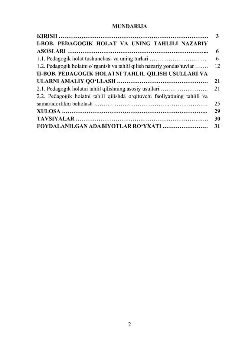 Pedagogik holatni tahlil qilish usullari 2