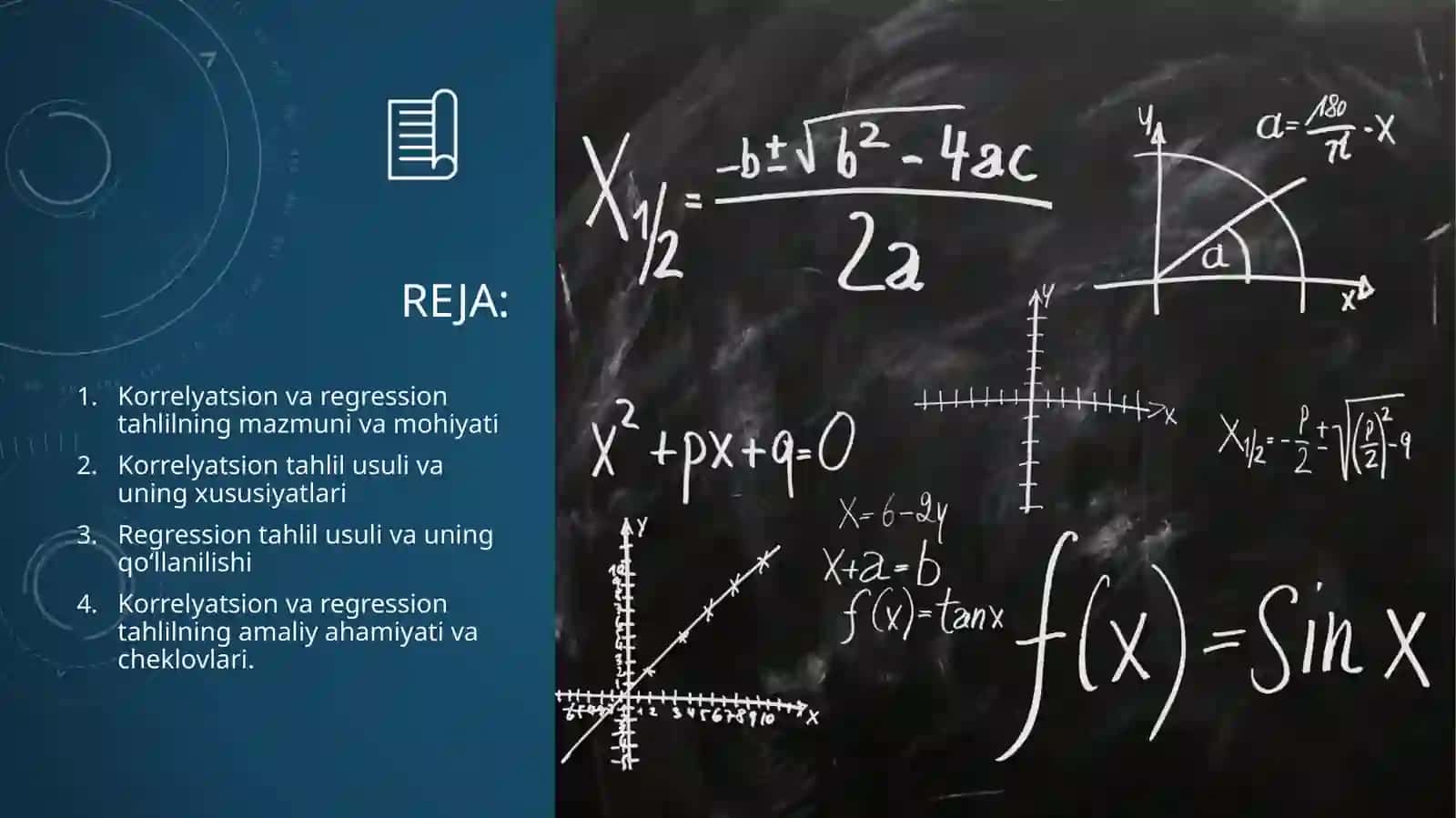 Korrelyatsion va regression tahlil usullari 2